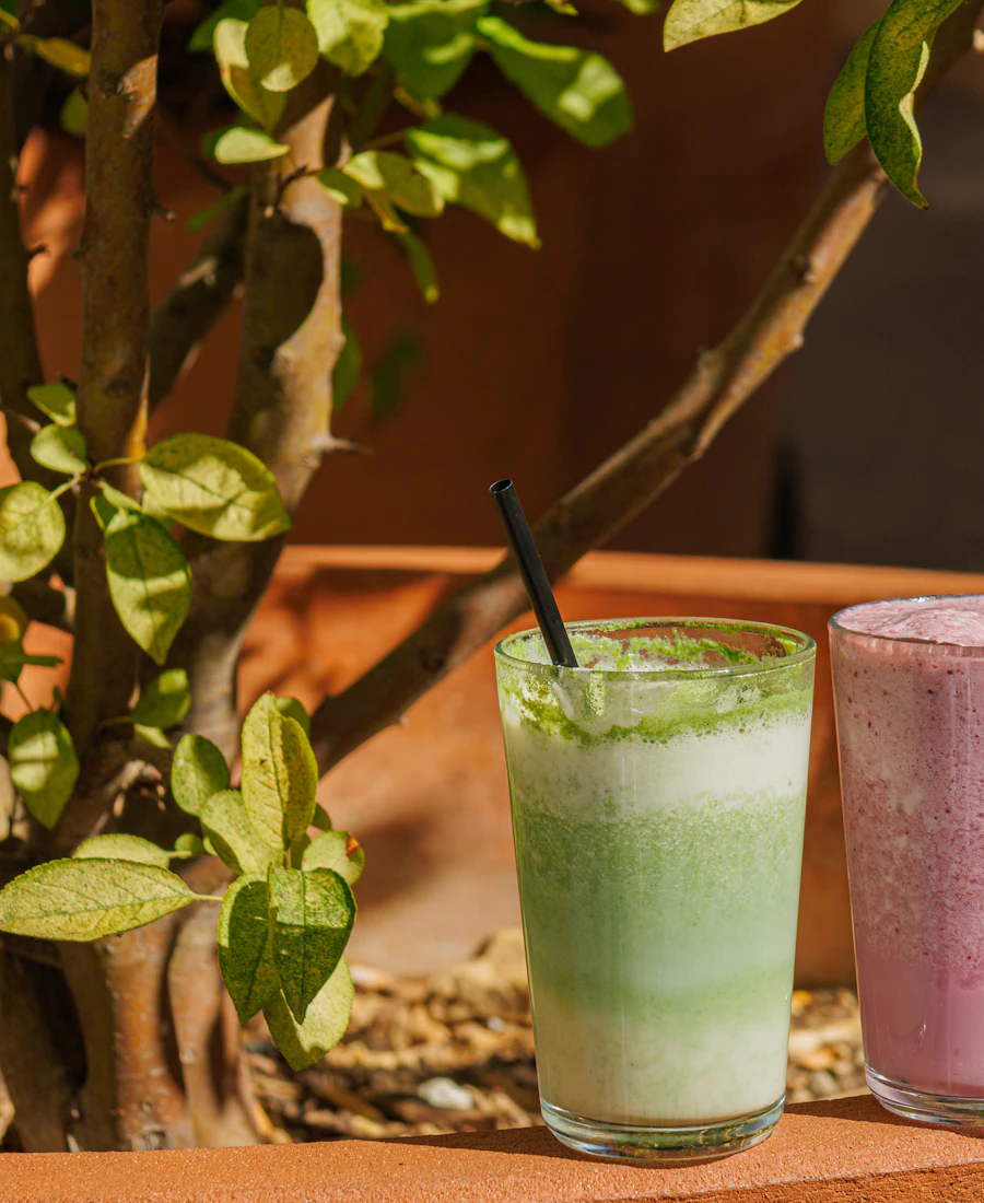 Two colourful smoothies